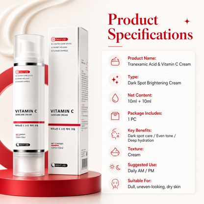 🎉Halloween Sale🎉 Tranexamic Acid Vitamin C Face Cream – Spot Fading & Skin Brightening Daily