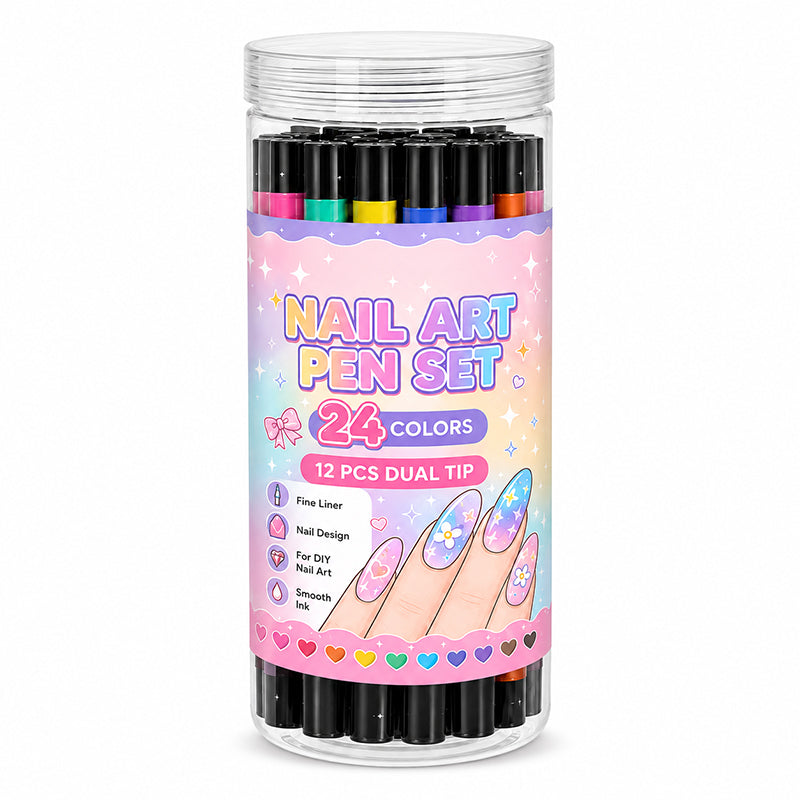 🎉Halloween Sale Over 35k+ Sold!💅🎨24‑Colors Dual‑Ended Nail Art Pens‑DIY Manicure Drawing Set🎁