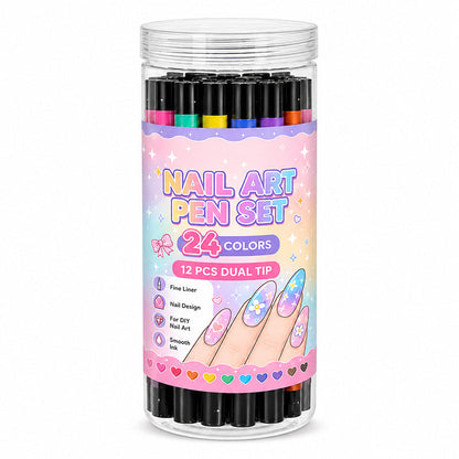 🎉Halloween Sale Over 35k+ Sold!💅🎨24‑Colors Dual‑Ended Nail Art Pens‑DIY Manicure Drawing Set🎁